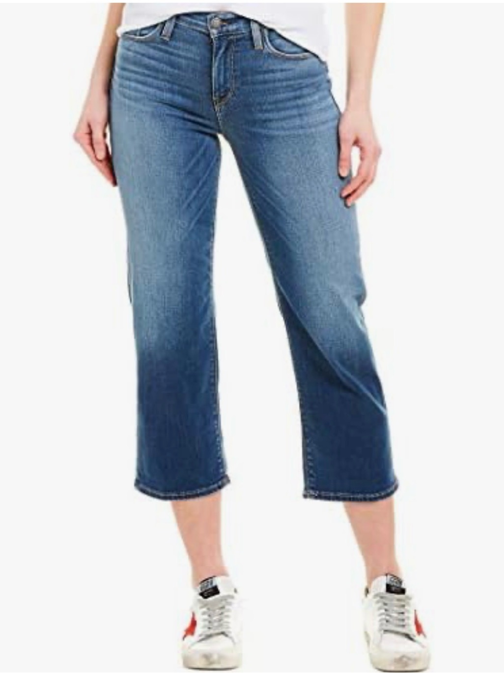 Hudson Women's Stella Mid Rise Crop Straight Leg Jeans Sz 25